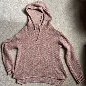 La Hearts Pink Knit Hooded Sweater